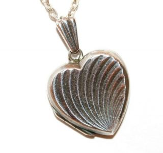 Vintage Sterling Silver 925 Opening Heart Locket Pendant Necklace Fm London 