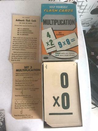 1959 Vintage Help Yourself Multiplication Flash Cards By Whitman