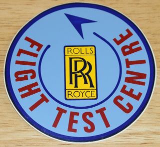 Old Rr Rolls - Royce Flight Test Centre Sticker