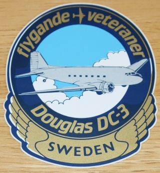 Old Flygande Veteraner Swedish Douglas Dc - 3 Dakota Se - Cfp Sticker