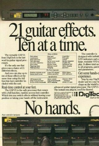 1990 Digitech Gsp - 21 Guitar Signal Processor - Vintage Ad