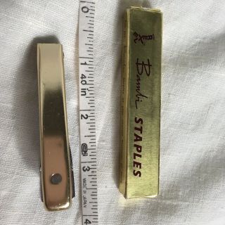 Small Mini Bambi Stapler Of Staples 1950s Vintage Gold Brass Tone