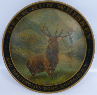 Vintage Deer Run Advertising Whiskey Tray