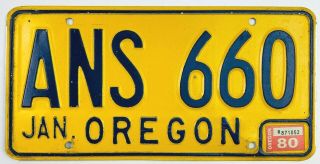 Oregon 1980 Vtg License Plate Old Car Tag Garage Man Cave Bar Wall Decor Gift