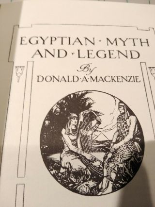 Egyptian - Myth And Legend By Donald A.  Mackenzie Hc 1978 Like