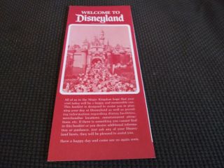 Vintage 1970 Disneyland Brochure From Ina Map