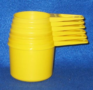 Vintage Tupperware Yellow Nesting Measuring Cups Full Set Of 6