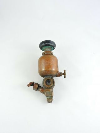 EMBLEM Brass Oiler Lunkenheimer Co antique Steam Engine hit & miss metal glass 2