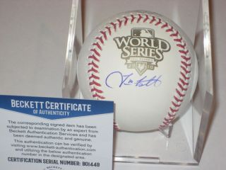 Travis Ishikawa Signed Official 2010 World Series Baseball W/ Beckett