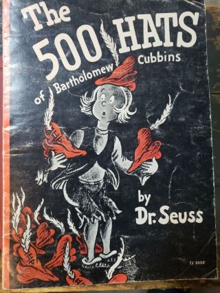 Vintage - The 500 Hats Of Bartholomew Cubbins Dr.  Seuss Book Club Ed 1938 Book