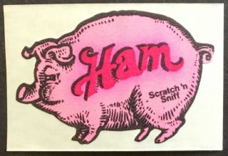 Vintage Matte Mello Smello Scratch & Sniff Sticker - Pig Ham -