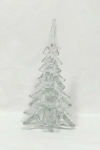 Vintage Enesco Clear Crystal Glass Christmas Tree 8.  25 Inch 3