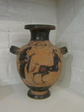 Antique Egyptian Skyphos Painted Figural Clay Ceramic WATER JUG RARE 2