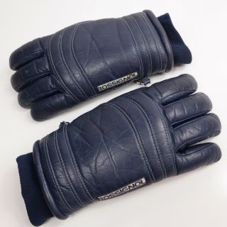 Vintage Rossignol Mens Xs (womens Small) Leather Ski Gloves Blue Insulated Japan