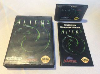 Vintage 1993 Alien 3 Sega Genesis Game Complete With Instructions And Case