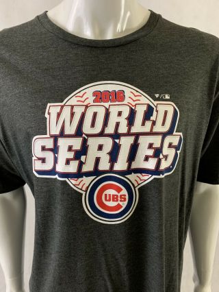 Chicago Cubs 2016 World Series Champions Mlb Baseball Gray T - Shirt Size X - Large