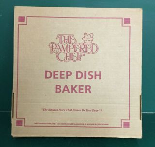 Vintage Pampered Chef Stoneware Deep Dish Baker 11”