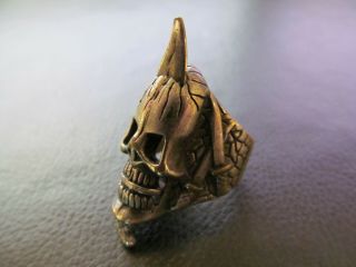 Vintage 1984 Ring (size 6) Gothic Skull W/ Dagger Stabbed Through It