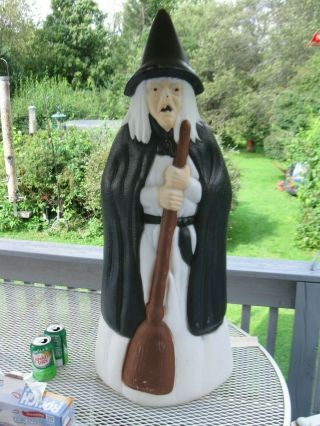 Vintage Empire Halloween 39 " Witch Holding Broom Blow Mold Light Up