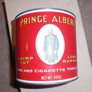 Vintage Prince Albert Crimp Cut Long Burning Pipe & Cigarette Tobacco Tin 14 Oz