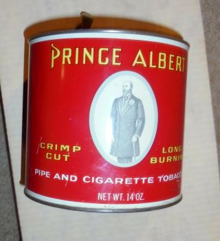 Vintage Prince Albert Crimp Cut Long Burning Pipe & Cigarette Tobacco Tin 14 oz 2