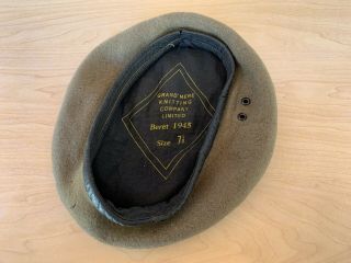 Vintage 1945 Grand’mere Knitting Company Beret Canadian Army Size 7 1/8