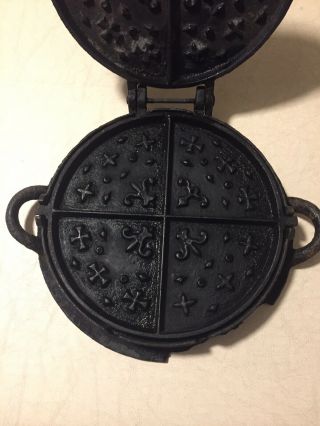 Vintage Cast Iron Stove Top Waffle Griddle