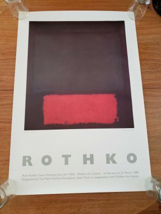 Vintage Mark Rothko Exhibition Poster 1983 Walker Art Center