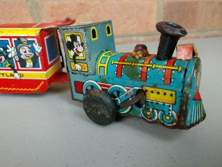 Vintage Marx Tin Wind Up Disney Express Toy Train Mickey Mouse Donald Duck 3