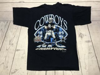 Vintage Dallas Cowboys Troy Aikman T Shirt Mens Medium Salem Bowl 27 1993