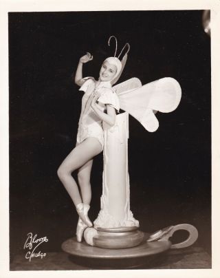 Vintage Silver Photograph 1930 Large Chicago Muriel Page Burlesque Flame Dance