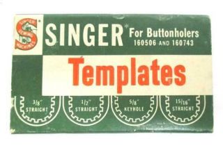 Vintage Singer Buttonholer Templates 160668 For Models 160506 And 160743