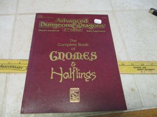 Vtg Ad&d 2nd Ed Players Handbook Complete Book Gnomes Halflings Phbr9 2134 Tsr