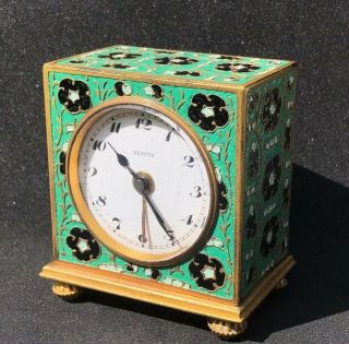 Fine Antique 1930’s Art Deco Zenith Enamel & Brass Carriage Clock For Repair