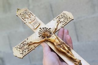 ⭐rare antique religious wall cross,  crucifix 16 