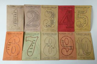 Vintage Ten Commandments Lacing Number Cards Copyright 1897 Religious Ephemera