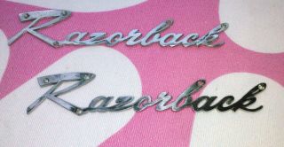 Razorback " Vintage " (hard To Find) Boat Emblems (now At A Low Pricre)