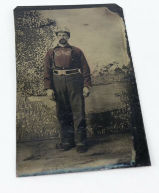 Antique Early Sfd Seattle Fire Department Firefighter Tintype Photograph Photo