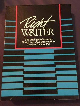 Vintage Right Writer Version 3.  0 Grammar Style Checker For Ms - Dos Ships