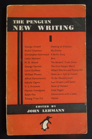 Vintage Book: The Penguin Writing No 1,  Edited By John Lehmann,  Nov 1940