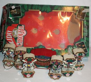 Vintage Mr.  Christmas Lighted Carousel Ponies Musical Tree Ornaments 1992