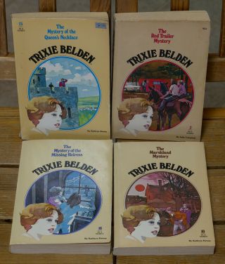 4 Trixie Belden Vintage Oval Paperback Books