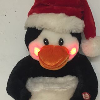Vintage Dan Dee Animated Musical Plush Penguin Christmas Stocking 22 