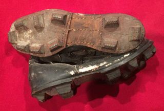 Antique Circa 1910 Spalding Brand Stacked Leather Football Cleats Shoes Early 2