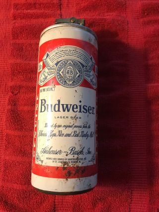 Vintage Budweiser Can Butane Table Lighter W/ Wick 1 Pint