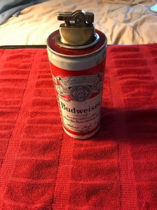 Vintage Budweiser Can Butane Table Lighter w/ Wick 1 PINT 3