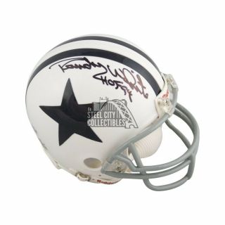 Randy White Hof 94 Autographed Dallas Cowboys Throwback Mini Football Helmet Bas