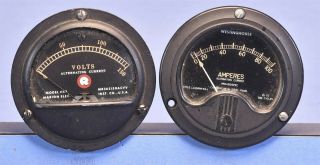 Vintage/steampunk Electrical Meters - Westinghouse Amp & Marion Electric Ac Volts