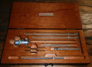 Starrett No 124 Inside Micrometer With Wooden Box Vintage