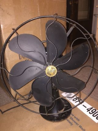 Antique Emerson 29668 16.  5 " 6 Blade Fan Runs & Oscillates